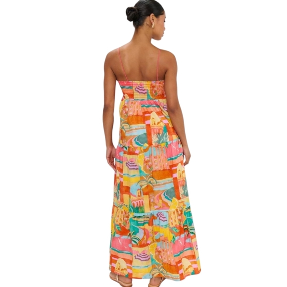 Show Me Your MuMu Multicolor Postcard Maxi Tiered Dress Sz XL - Picture 4 of 14